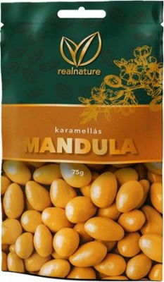 Mandula, 75 g, REAL NATURE, karamellás